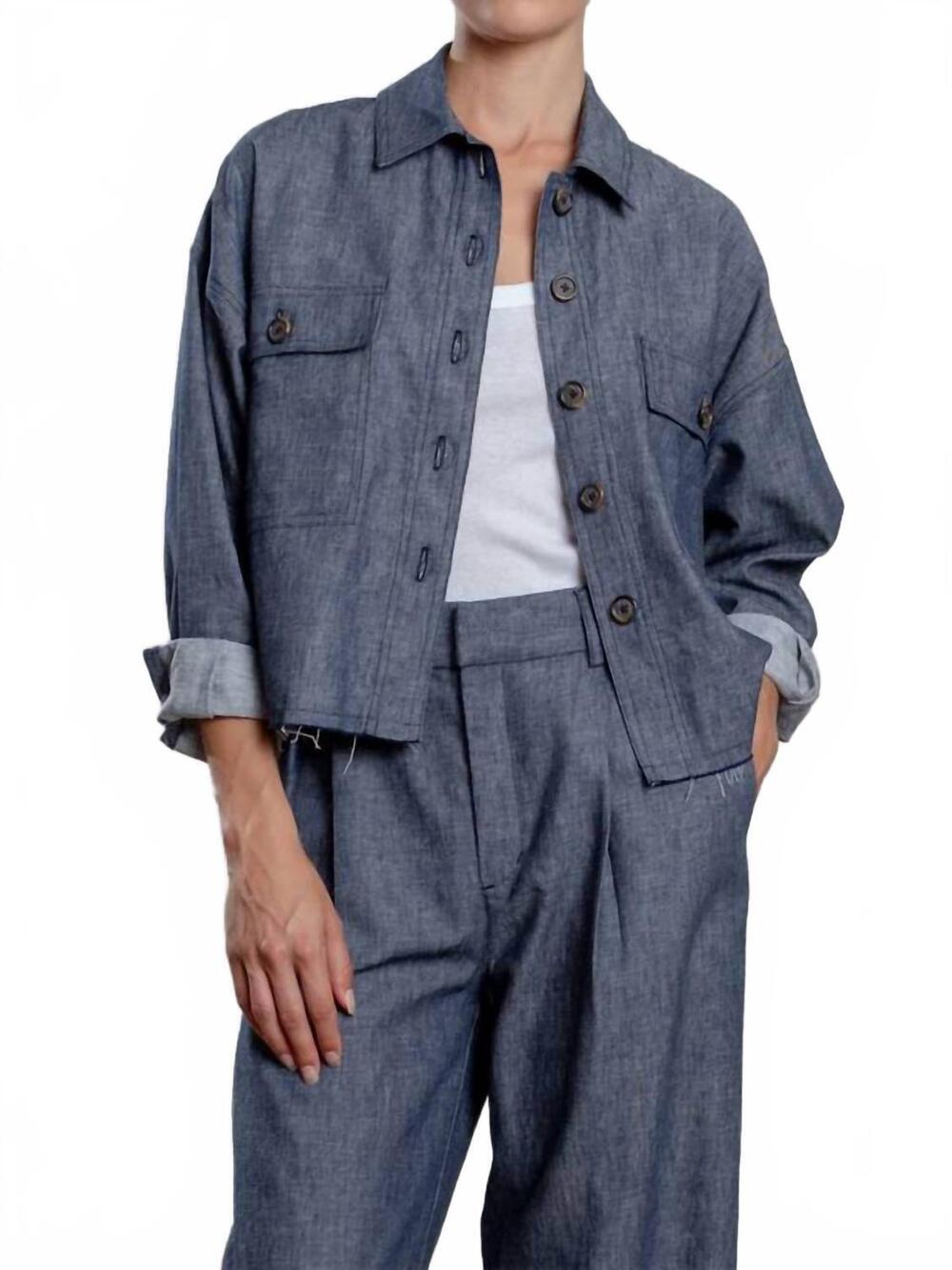 NEW PHARAOH izzy linen twill shirt in night